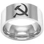 Sping Jewelry USSR Ring Hammer and Sickle for Men 8mm Soviet Communist Central Logo Titanium Steel Band Size 6-13 Sping Jewelry USSR Ring Hammer and Sickle for Men 8mm Soviet Communist Central Logo Titanium Steel Band Size 6-13