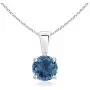 Classic Round London Blue Topaz Solitaire Pendant Necklace in Silver (5mm London Blue Topaz) Classic Round London Blue Topaz Solitaire Pendant Necklace in Silver (5mm London Blue Topaz)