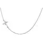 S925 Sterling Silver Jewelry Sideways Cross Choker Necklace