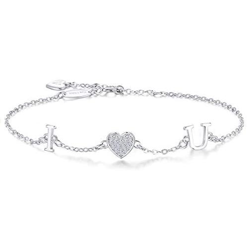 925 Sterling Silver Bracelet 14K Gold Plated Italian Bead Charm Link Chain Diamond Bracelet for Women Teen Girls