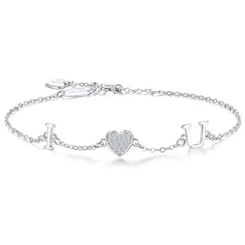 925 Sterling Silver Bracelet 14K Gold Plated Italian Bead Charm Link Chain Diamond Bracelet for Women Teen Girls