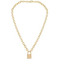 Lock Pendant Necklace Statement Long Chain Punk Multilayer Choker Necklace for Women Girls