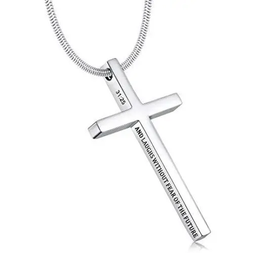 Jewenova Cross Pendant Necklace Engraved Quote Religious Necklace for Men Bible Verse Christian Jewelry Jewenova Cross Pendant Necklace Engraved Quote Religious Necklace for Men Bible Verse Christian Jewelry