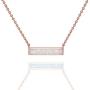 CiNily Thin Bar Necklace White Gold Plated Opal Pendant Necklace for Women Girls