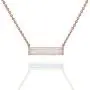CiNily Thin Bar Necklace White Gold Plated Opal Pendant Necklace for Women Girls