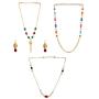 Efulgenz Pearl Necklace Indian 14 K Gold Plated Red Green Faux Ruby Emerald Beads Strand Fashion Costume Jewelry