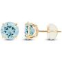 Solid 14K Yellow, White or Rose Gold 4mm Round Genuine Gemstone Birthstone Prong Set Stud Earrings For Women and Girls