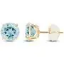 Solid 14K Yellow, White or Rose Gold 4mm Round Genuine Gemstone Birthstone Prong Set Stud Earrings For Women and Girls Solid 14K Yellow, White or Rose Gold 4mm Round Genuine Gemstone Birthstone Prong Set Stud Earrings For Women and Girls