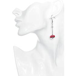 Pokemon Pokeball Heart Shape Stainless Steel Dangle Earrings