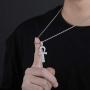 TOPGRILLZ 14K Gold Plated Iced Out Egyptian Religious Ankh Pendant Chain for Men and Women