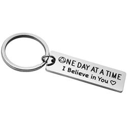 Meibai Sobriety Gift for Men Women One Day at a Time Engraved Jewelry Addiction Recovery Gifts