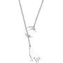 Crescent Moon Wolf Lariat Y Necklace Wolf Howling at The Moon Necklace