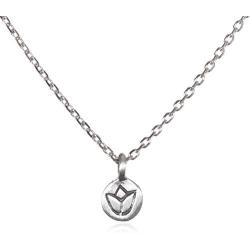 Satya Jewelry Sterling Silver Mini Lotus Necklace (18-Inch)