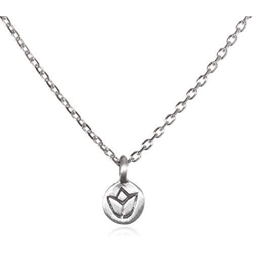 Satya Jewelry Sterling Silver Mini Lotus Necklace (18-Inch)