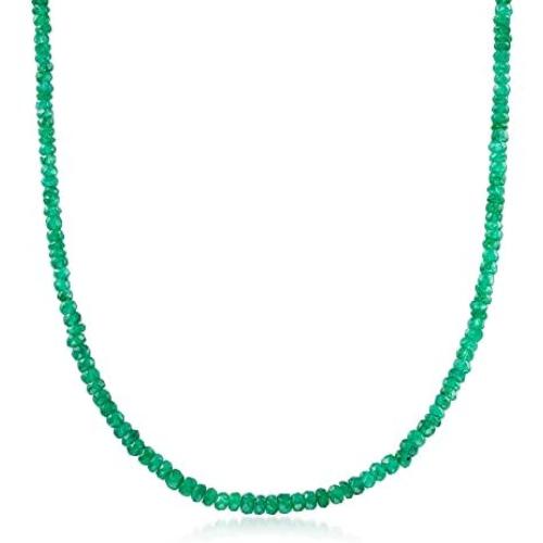 Ross-Simons 70.00 ct. t.w. Emerald Bead Necklace in 14kt Yellow Gold With Magnetic Clasp