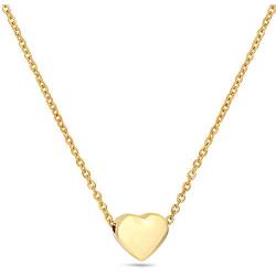 MiniJewelry Tiny Heart Necklace for Women Elegant and Simple Heart Necklace Gift for Girls Women Silver, Rose Gold, Gold, 20 Inch