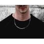 Savlano 925 Sterling Silver 2.5mm Herringbone Flat Snake Magic Chain Necklace for Men & Women - Made in Italy