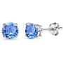Sterling Silver 5mm Round Prong-set Stud Earrings created with Swarovski Crystals