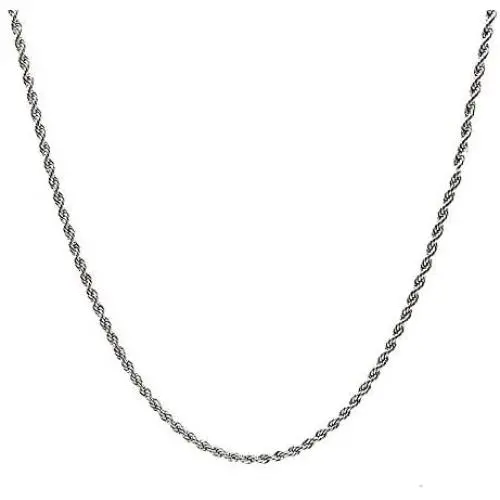 FZTN Jewelry 2mm Diamond Cut 18K Gold or White Gold Plated Twisted Rope Chain Link Necklace for Men Women 18-26 Inches with Strong Solid Clasp
