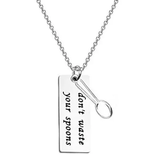 CENWA Spoonie Necklace Dont Waste Your Spoons Necklace Mental Health Awareness Jewelry Chronic Illness Gift Spoonie Fibromialgia Charm Gift CENWA Spoonie Necklace Dont Waste Your Spoons Necklace Mental Health Awareness Jewelry Chronic Illness Gift Spoonie Fibromialgia Charm Gift