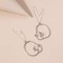 3 Pairs boob earrings Abstract Silver female Body Earrings Picasso women shape earrings wire face earrings-silver