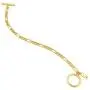 East Hill 12k Gold Plated 4mm Figaro Chain Bracelet for Women East Hill 12k Gold Plated 4mm Figaro Chain Bracelet for Women
