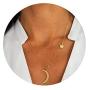 Dainty Moon Necklace Star Chain Gold or Silver Necklaces Crescent Moon Pendant Necklace Choker Necklace Minimalist Boho Jewelry for Women Girl Mother Gift