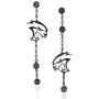 Baron Jewelry Dodge Challenger SRT Hellcat Brass Earrings. Decorated with Swarovski Crystals. 2” Long Durable Chain with 3 Silver Night Crystals.