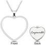 AILIN 925 Sterling Silver Photo Engraved Heart Shape Shimmer Necklace Custom Picture Image Text Engraved