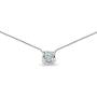 Sterling Silver Cubic Zirconia Cushion-Cut Bezel-Set Solitaire Short Choker Necklace for Girls, Teens or Women