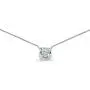 Sterling Silver Cubic Zirconia Cushion-Cut Bezel-Set Solitaire Short Choker Necklace for Girls, Teens or Women