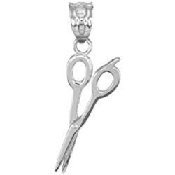 925 Sterling Silver High Polish Hair Stylist Scissor Pendant