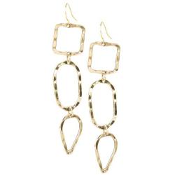 Dangle Boho Mixed Metal Fashion Dangling Earrings 3 Geo Shapes for Women