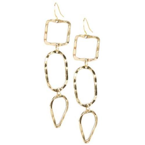 Dangle Boho Mixed Metal Fashion Dangling Earrings 3 Geo Shapes for Women