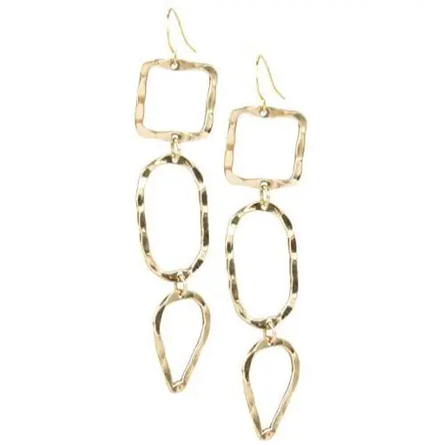 Dangle Boho Mixed Metal Fashion Dangling Earrings 3 Geo Shapes for Women Dangle Boho Mixed Metal Fashion Dangling Earrings 3 Geo Shapes for Women