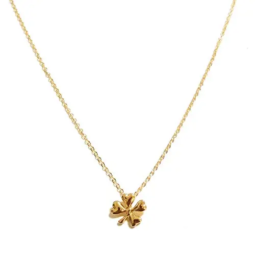 Unicorn Sun Elephant Pendant Necklace Minimalist Lucky 8 Clover Bowkont Chain Friendship Hexagram Fashion Jewelry for Women and Girls (Clover)