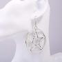 2Pcs Pentacle Pentagram Star Necklace Earrings Set for Women Simple Hollow Star Jewerly