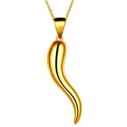 Lucky Italian Horn Pendant Necklace Earrings Jewelry Set Mens Womens 925 Sterling Silver/Black/18K Gold Plated Amulet Cornicello Horn Necklace Wedding Engagement Jewellery Bridesmaid Gift