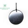 Shungite Pendant Big Circle 50mm - Guaranteed Authentic Russian Natural Shungite Stone From Karelia - Protection from Electromagnetic Field, Chakra Adjustment,100% Original Shungite