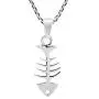 Fashion Fish Bone Skeleton .925 Sterling Silver Pendant Necklace Fashion Fish Bone Skeleton .925 Sterling Silver Pendant Necklace