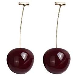 KaFu 3D Red Cherry Dangle Earrings Cherry Earring Fruit Drop Dangle Earrings Charm Sweet Cute Jewelry Gift Earrings for Women Girls