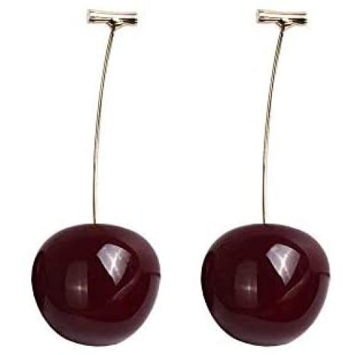 KaFu 3D Red Cherry Dangle Earrings Cherry Earring Fruit Drop Dangle Earrings Charm Sweet Cute Jewelry Gift Earrings for Women Girls