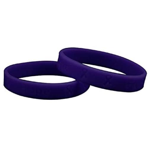 Fundraising For A Cause | Violet Hodgkins Lymphoma Awareness Bracelets – Violet Ribbon Cancer Awareness Silicone Bracelets for Adults