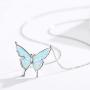 Butterfly Necklace, Opal Butterfly Necklace for Women Sterling Silver Dainty Cute Butterfly Charm Jewelry Delicate Pendant Necklace Birthday Christmas Gift for Her Girlfriend Mom Teen