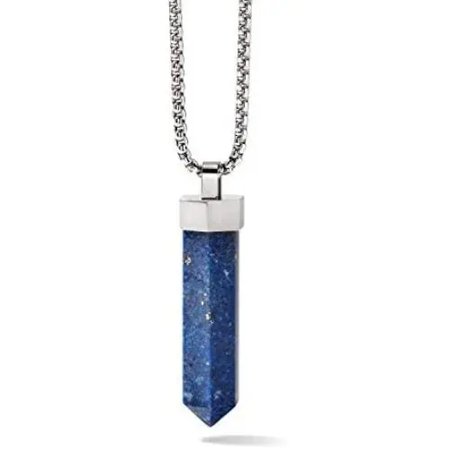 Bulova Mens Precisionist Obelisk-Shaped Lapis Pendant Necklace (Model J96N006) Bulova Mens Precisionist Obelisk-Shaped Lapis Pendant Necklace (Model J96N006)