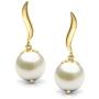 CaratLane Snow Drop Pearl Earrings for Women in 18 K Yellow Gold with Jewelry Gift Box