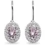 Sterling Silver 6x4mm Oval Halo Leverback Earrings Made with Swarovski Crystals Sterling Silver 6x4mm Oval Halo Leverback Earrings Made with Swarovski Crystals
