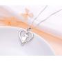 S925 Sterling Silver Jewelry Animal in Heart Pendant Necklace 18 inches