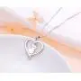 S925 Sterling Silver Jewelry Animal in Heart Pendant Necklace 18 inches