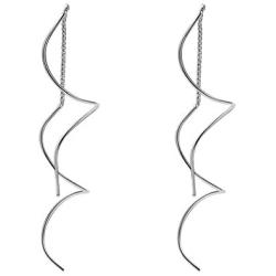 SILVERCUTE 925 Sterling Silver Drop Dangle Earrings, Women Bride Jewelry Elegant Flower/Star/CZ/Pearl/Threader Chain Ear Ring,with Gift Box